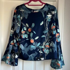 Chic Navy Floral Women's Blouse